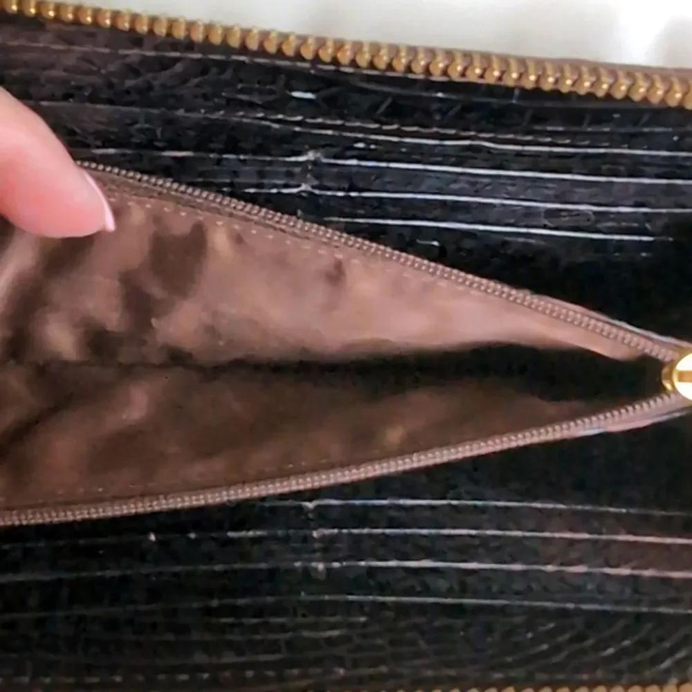 BRAHMIN Vintage SURI BROWN MELBOURNE GENUINE LEATHER ZIP AROUND WALLET